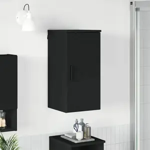 vidaXL Cabinet de salle de bain avec stockage Noir 30 x 31,5 x 61 cm pas cher