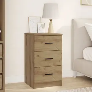 vidaXL Cabinet de chevet avec tiroir chêne artisanal 38 x 38 x 66 cm pas cher