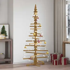 vidaXL Arbre de Noël en bois Marron 180 cm Bois massif en pin pas cher