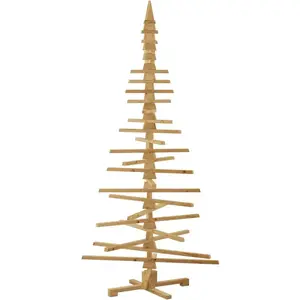 vidaXL Arbre de Noël en bois Marron 210 cm Bois massif en pin pas cher
