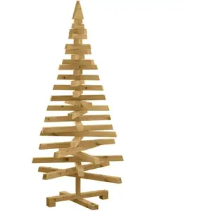 vidaXL Arbres de Noël avec support Marron 120 cm Bois massif en pin pas cher