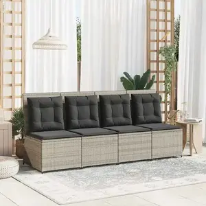 Comparateur de prix : vidaXL Canapé de jardin avec coussin Gris clair Poly rotin