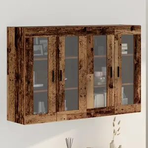 vidaXL Armoires Murales 2 pcs Bois Ancien 69.5x34x90 cm pas cher