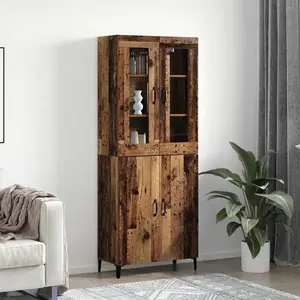 vidaXL Haut Armoire 2 pcs Bois ancien 69,5 x 34 x 180 cm pas cher