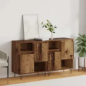 vidaXL Buffets 2 pcs Bois ancien 120 x 35 x 70 cm Bois d'ingénierie pas cher