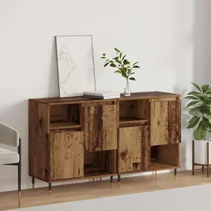 vidaXL Buffets 2 pcs Bois ancien 120 x 35 x 70 cm Bois d'ingénierie pas cher