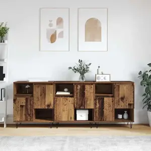 vidaXL Buffets 3 pcs Bois ancien 180 x 35 x 70 cm Bois d'ingénierie pas cher