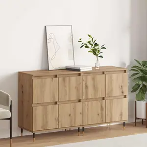 vidaXL Buffets 2 pcs chêne artisanal 120 x 35 x 70 cm pas cher