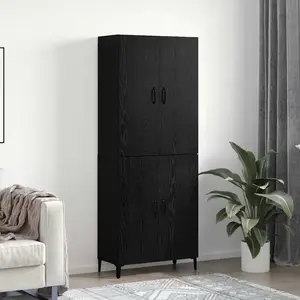 vidaXL Haut Armoire 2 pcs Chêne noir 69,5 x 34 x 180 cm pas cher