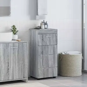 vidaXL Cabinet de salle de bain Sonoma gris 37 x 31.5 x 82 cm pas cher