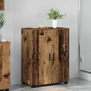 vidaXL Cabinet de salle de bain avec porte Bois ancien 60 x 35 x 80 cm pas cher
