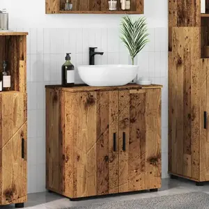 vidaXL Cabinet de salle de bain avec porte Bois ancien 61 x 35 x 64 cm pas cher