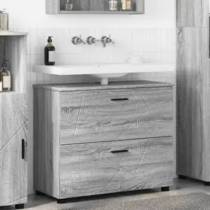 vidaXL Cabinet de salle de bain Sonoma gris 76,5 x 35 x 64 cm pas cher