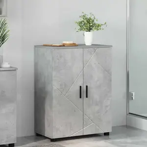 vidaXL Cabinet de salle de bain avec porte Gris béton 60 x 35 x 80 cm pas cher