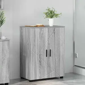 vidaXL Cabinet de salle de bain avec porte Sonoma gris 60 x 35 x 80 cm pas cher