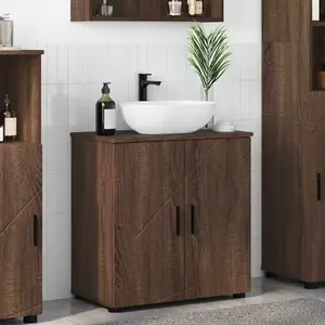 vidaXL Cabinet de salle de bain Chêne marron 61 x 35 x 64 cm pas cher