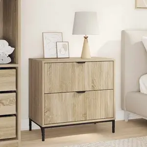 vidaXL Table de chevet avec tiroir Chêne sonoma 63,5 x 36 x 61 cm pas cher