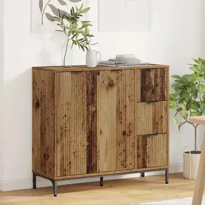 vidaXL Buffet Bois ancien 89,5 x 33 x 82 cm Bois d'ingénierie pas cher