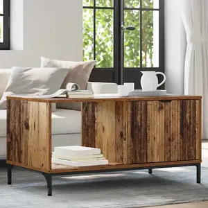 vidaXL Table basse Bois ancien 90 x 49 x 46 cm Bois d'ingénierie pas cher
