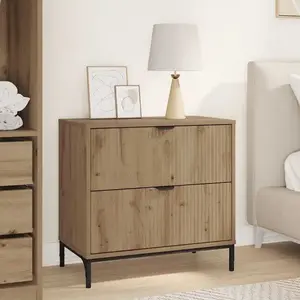 vidaXL Table de chevet avec tiroir chêne artisanal 63,5 x 36 x 61 cm pas cher