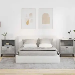 vidaXL Tables de chevet avec tiroir 2 pcs Gris béton 49 x 36 x 61 cm pas cher