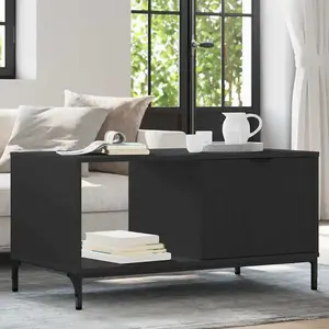 vidaXL Table basse Noir 90 x 49 x 46 cm Bois d'ingénierie pas cher