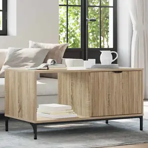 vidaXL Table basse Chêne sonoma 90 x 49 x 46 cm Bois d'ingénierie pas cher