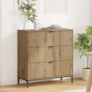 vidaXL Buffet chêne artisanal 79,5 x 33 x 82 cm Bois d'ingénierie pas cher