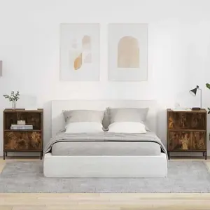 vidaXL Tables de chevet avec tiroir 2 pcs Chêne fumé 49 x 36 x 61 cm pas cher