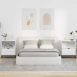 vidaXL Tables de chevet 2 pcs Blanc brillant 49 x 36 x 61 cm pas cher