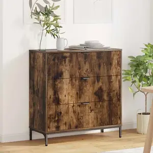 vidaXL Buffet Chêne fumé 79,5 x 33 x 82 cm Bois d'ingénierie pas cher