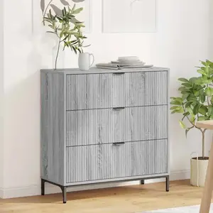 vidaXL Buffet Sonoma gris 79,5 x 33 x 82 cm Bois d'ingénierie pas cher