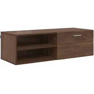 vidaXL Meuble TV Chêne marron 100.5 x 39 x 30 cm Bois d'ingénierie pas cher