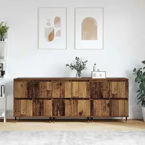 vidaXL Buffets 3 pcs Bois ancien 180 x 35 x 70 cm Bois d'ingénierie pas cher