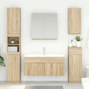 vidaXL Armoire d'évier Montage mural Chêne Sonoma 38,5 x 100 x 46 cm pas cher
