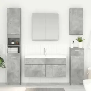 vidaXL Armoire d'évier Gris béton 38,5 x 100 x 46 cm Bois d'ingénierie pas cher