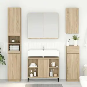vidaXL Armoire d'évier avec étagère Chêne Sonoma 80 x 33 x 60 cm pas cher