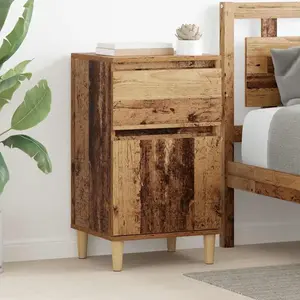 vidaXL Cabinet de chevet avec tiroir 2 pcs Bois ancien 40 x 35 x 70 cm