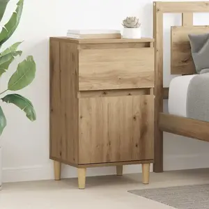 vidaXL Cabinet de chevet avec tiroir Chêne artisanal 40 x 35 x 70 cm pas cher