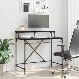vidaXL Vidaxl Bureau Chêne Noir 100 X 50 X 90 Cm Bois D'ingénierie pas cher