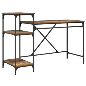 vidaXL Vidaxl Bureau Bois Ancien 135 X 50 X 90 Cm Bois D'ingénierie pas cher