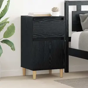 vidaXL Cabinet de chevet Chêne noir 40 x 35 x 70 cm Bois d'ingénierie pas cher
