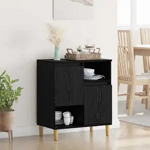 vidaXL Buffet Chêne noir 35 x 60 x 70 cm Bois d'ingénierie pas cher