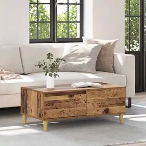 vidaXL Table basse Bois Ancien 90 x 50 x 35 cm Bois d'ingénierie pas cher