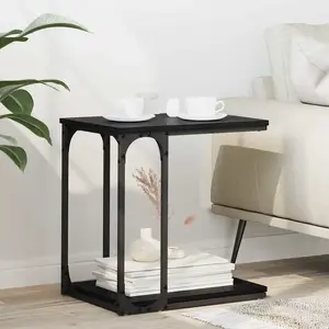 vidaXL Table d'appoint Chêne noir 50 x 35 x 52 cm Bois d'ingénierie pas cher