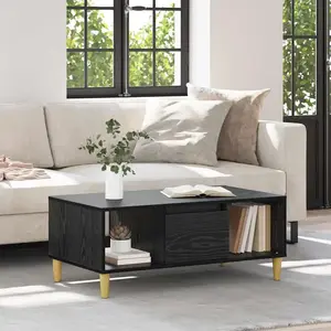 vidaXL Table basse Chêne noir 90 x 50 x 26,5 cm Bois d'ingénierie pas cher