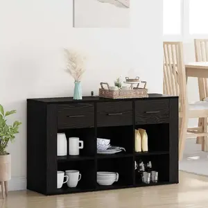 vidaXL Buffet Chêne noir 100 x 30 x 59,5 cm Bois d'ingénierie pas cher