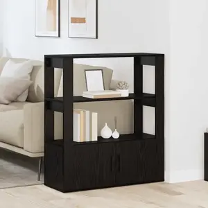 vidaXL Buffet Chêne noir 30 x 80 x 90 cm Bois d'ingénierie pas cher