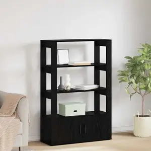 vidaXL Buffet Chêne noir 30 x 80 x 119.5 cm Bois d'ingénierie pas cher
