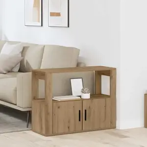 vidaXL Buffet chêne artisanal 80 x 30 x 60 cm Bois d'ingénierie pas cher